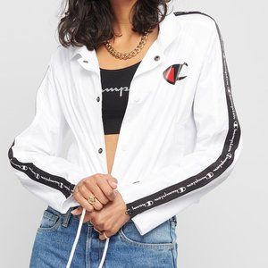 NEW Champion Zipper Tapped Cropped Coaches Jacket
